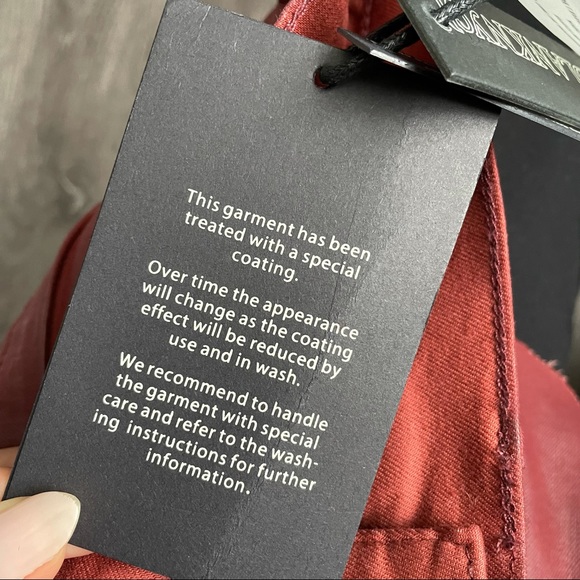 NEW BLANK NYC Burgundy Coated Denim Mini Skirt 28 - Picture 11 of 16